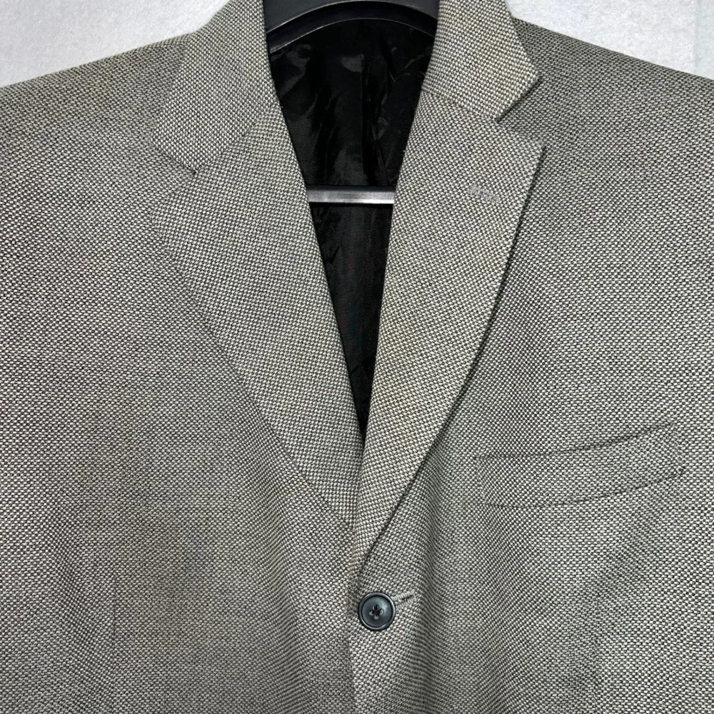 Dockers Mens Wool Blend Blazer Sport Coat 44R Beige Weave‎ Three Button Classic